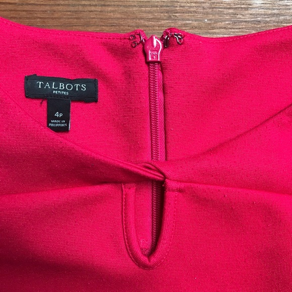 Talbots Red Sheath Dress, EUC, 4P - Picture 4 of 15